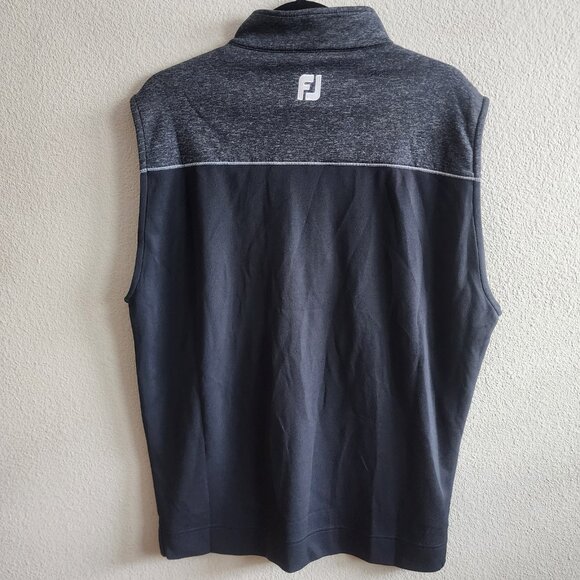 NWT Footjoy Mens Quarter Zip Heather Blocked Vest Sweater Golf Black Size M - Picture 2 of 10